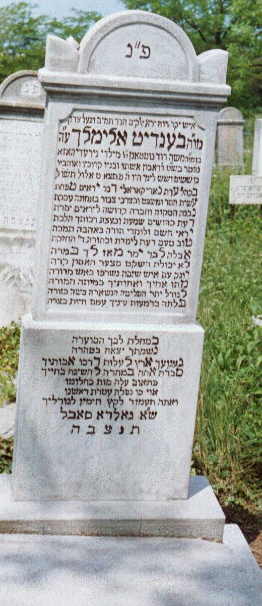 Detail of Bendit's front face gravestone